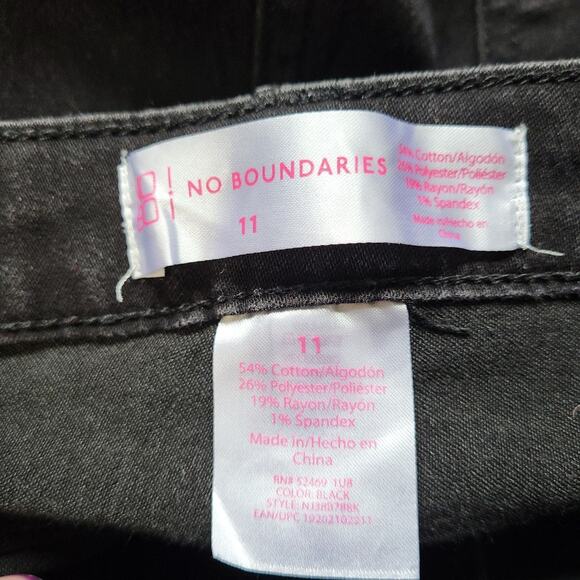 No Boundaries Womens Black Dark Wash High Rise Denim Skinny Jeans Size 11 - Picture 5 of 9